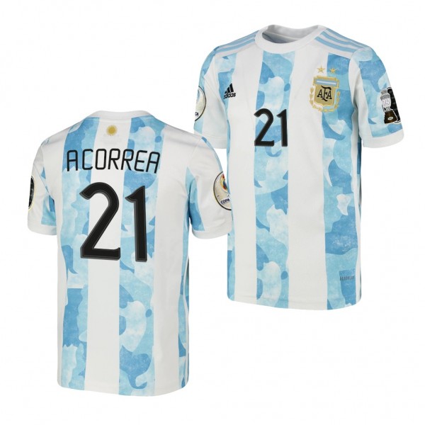 Youth Angel Correa COPA America 2021 Argentina Jersey White Home