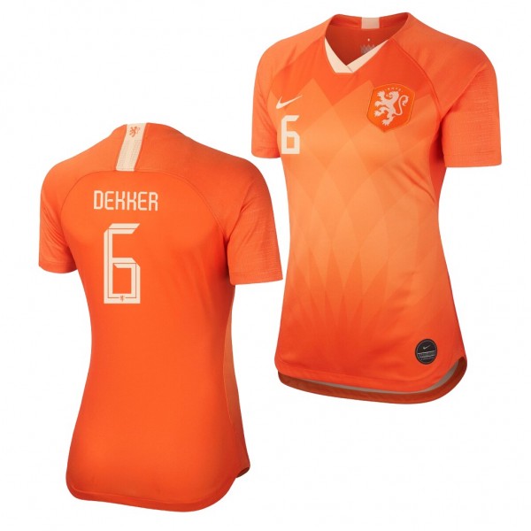 Women's Anouk Dekker Jersey Netherlands 2019 World Cup Home Orange