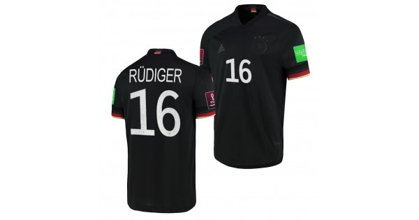 Men's Antonio Rudiger Germany National Team Away Jersey Black 2021-22