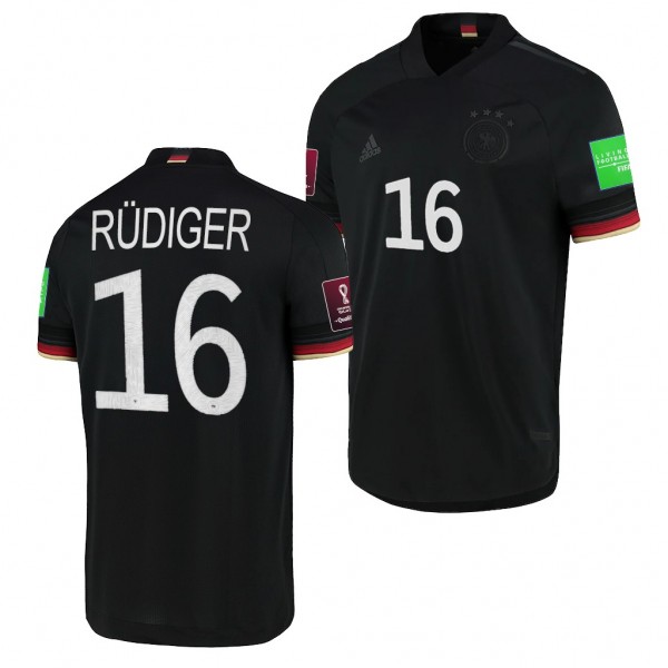 Men's Antonio Rudiger Germany National Team Away Jersey Black 2021-22