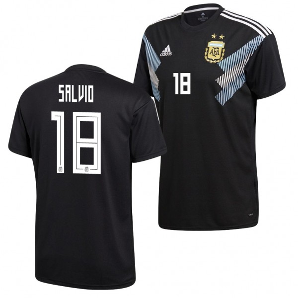 Men's Argentina Eduardo Salvio 2018 World Cup Black Jersey