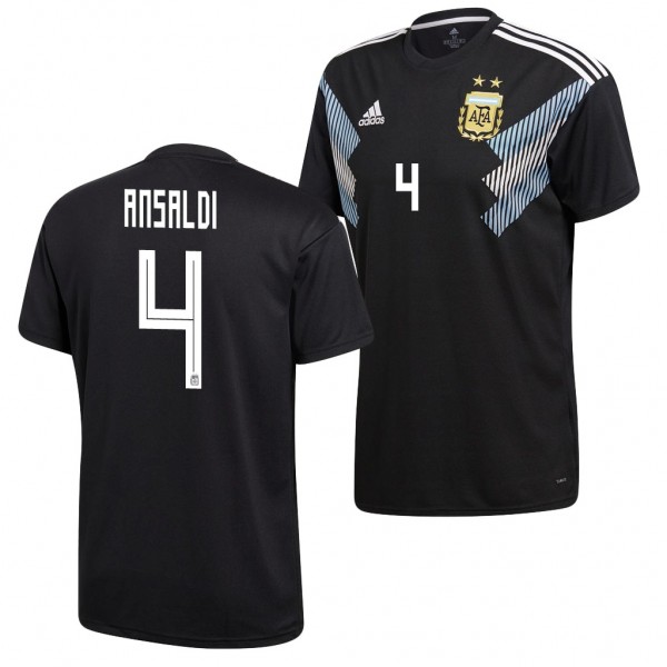 Men's Argentina Cristian Ansaldi 2018 World Cup Black Jersey