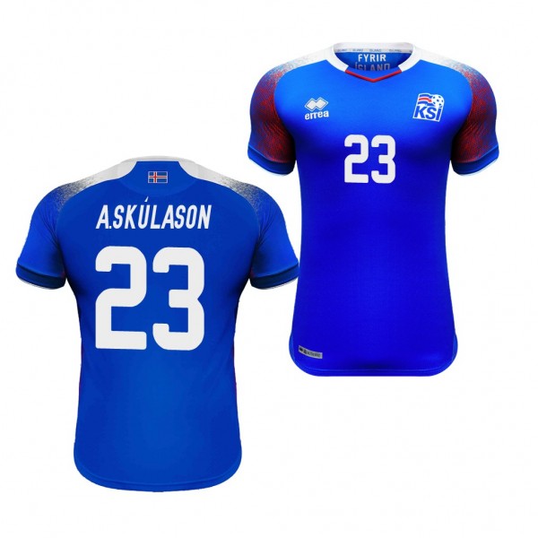 Men's Iceland 2018 World Cup Ari Freyr Skulason Jersey Blue