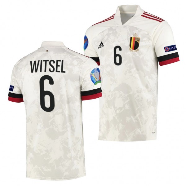 Men's Axel Witsel Belgium EURO 2020 Jersey White Away Replica