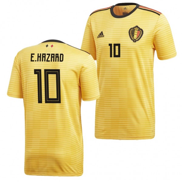 Men's Belgium Eden Hazard 2018 World Cup Gold Jersey