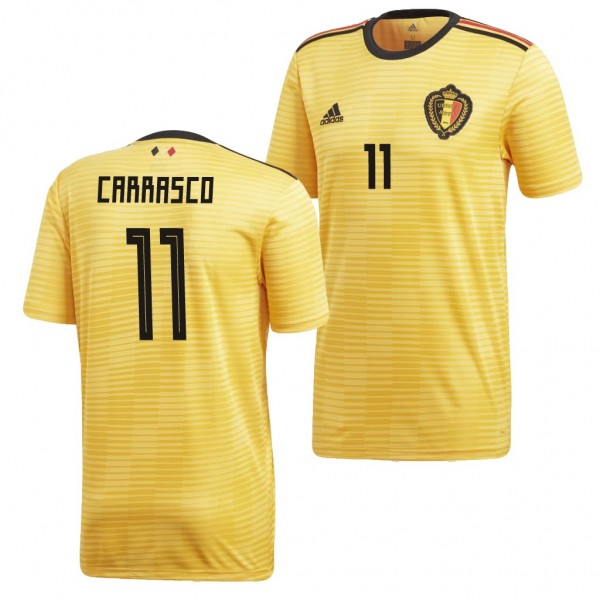 Men's Belgium Yannick Carrasco 2018 World Cup Gold Jersey