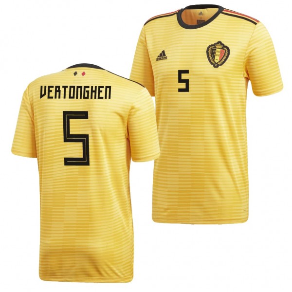 Men's Belgium Jan Vertonghen 2018 World Cup Gold Jersey