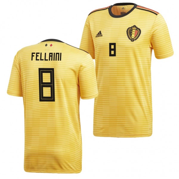 Men's Belgium Marouane Fellaini 2018 World Cup Gold Jersey