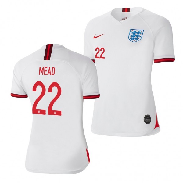 Men's England Beth Mead Home White Jersey Business