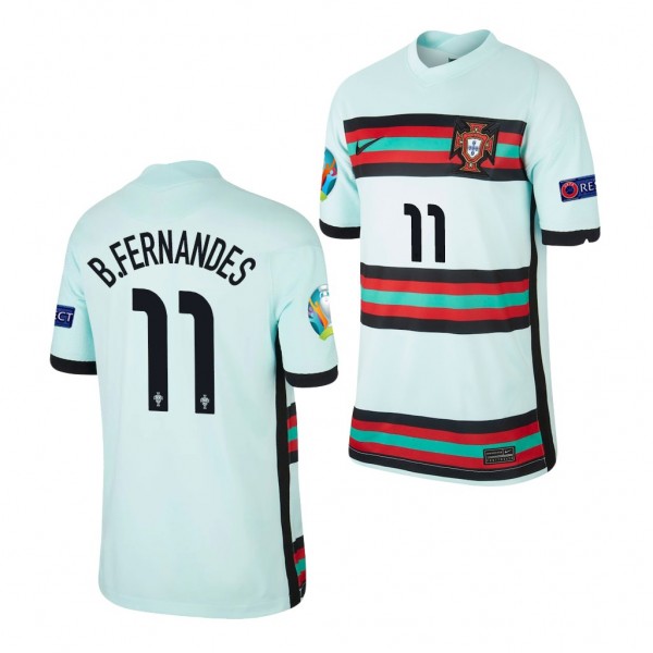 Youth Bruno Fernandes EURO 2020 Portugal Jersey Teal Away