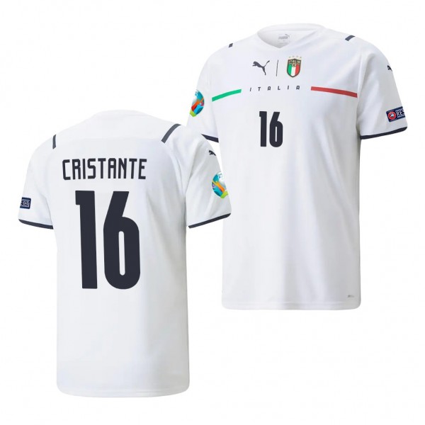 Men's Bryan Cristante Italy EURO 2020 Jersey White Replica Away