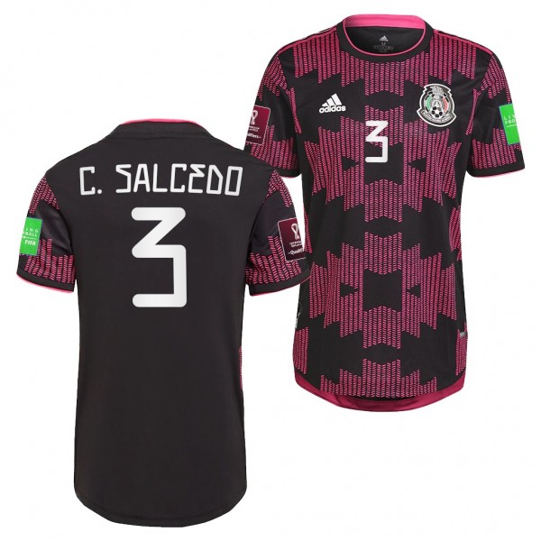 Men's Carlos Salcedo Jersey Mexico National Team Home Black 2021-22 Authentic