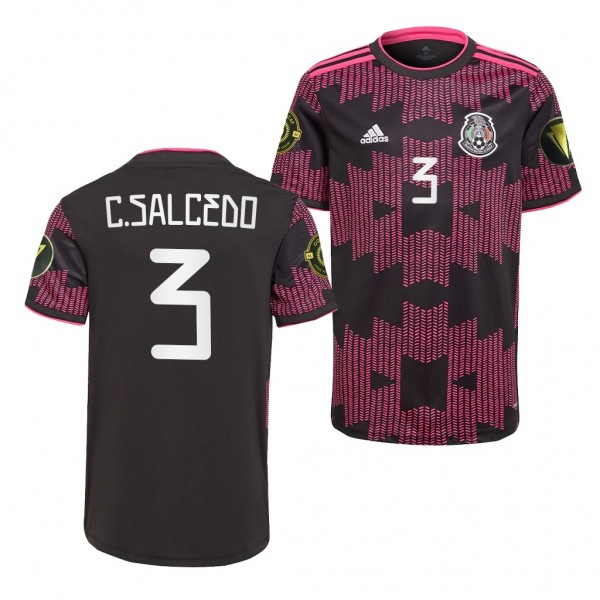 Men's Carlos Salcedo Mexico 2021 CONCACAF Gold Cup Jersey Black Home Replica