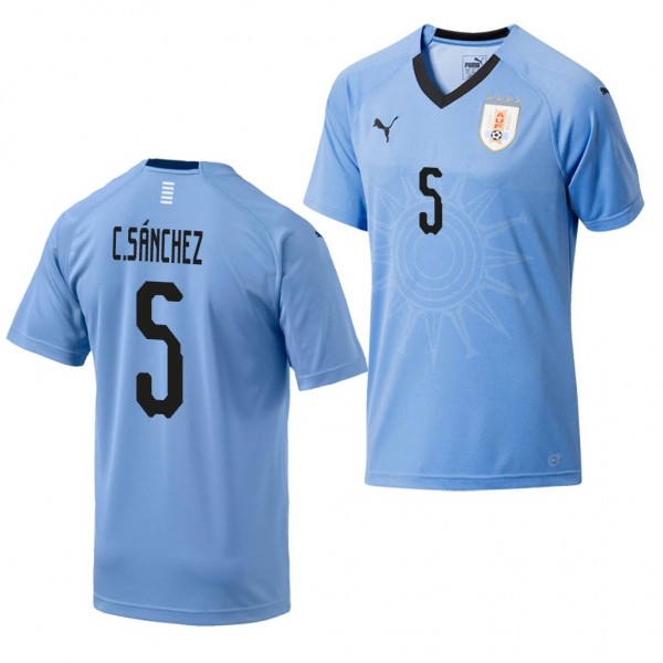 Men's Uruguay 2018 World Cup Carlos Sanchez Jersey Home