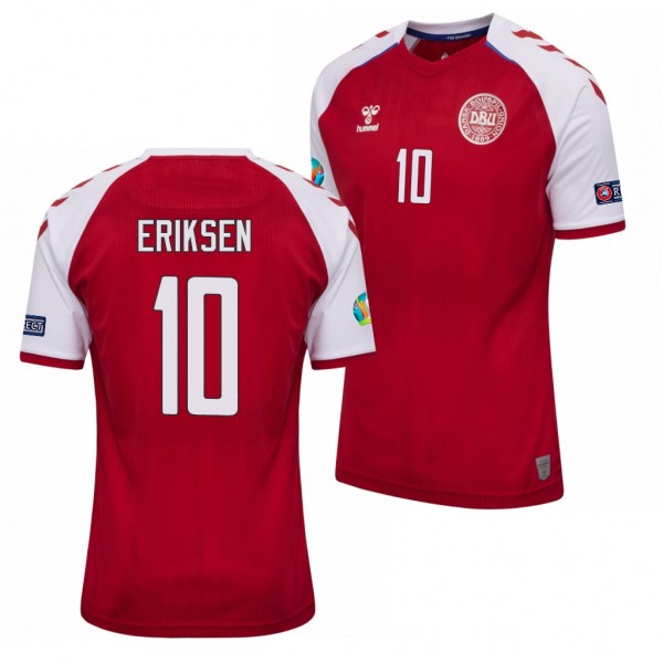 Men's Christian Eriksen Denmark EURO 2020 Jersey Red Home Replica