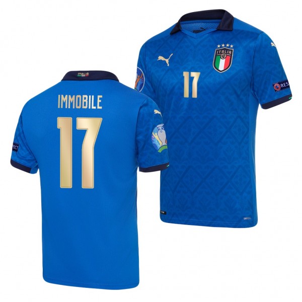 Men's Ciro Immobile Italy EURO 2020 Jersey Blue Home Replica