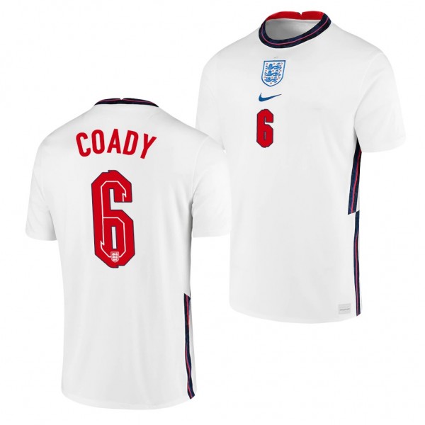 Men's Conor Coady England National Team Home Jersey White