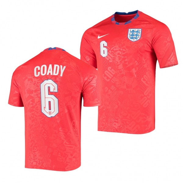 Men's Conor Coady England National Team Pre-Match Jersey Red Breathe Raglan