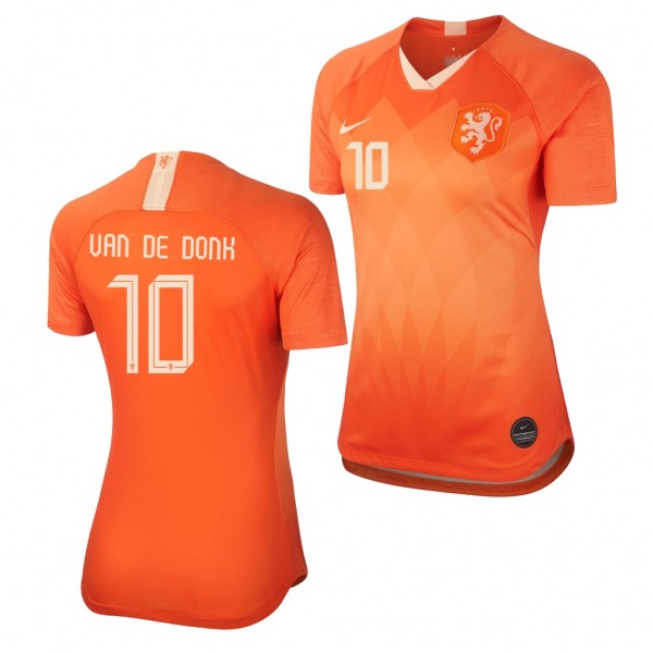 Women's Danielle Van De Donk Jersey Netherlands 2019 World Cup Home Orange