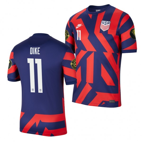 Men's Daryl Dike USMNT 2021 CONCACAF Gold Cup Jersey Blue Away Replica