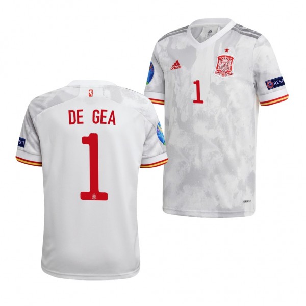 Youth David De Gea EURO 2020 Spain Jersey White Away