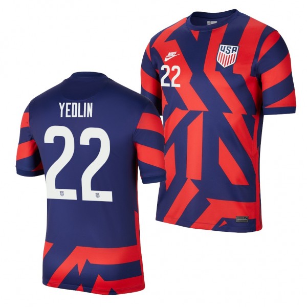 Men's DeAndre Yedlin USMNT 2021-22 Away Jersey Blue Replica