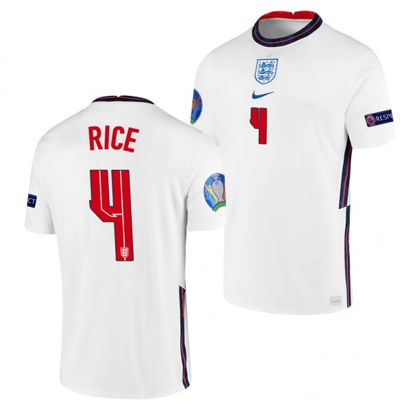 Men's Declan Rice England EURO 2020 Jersey White Home Replica