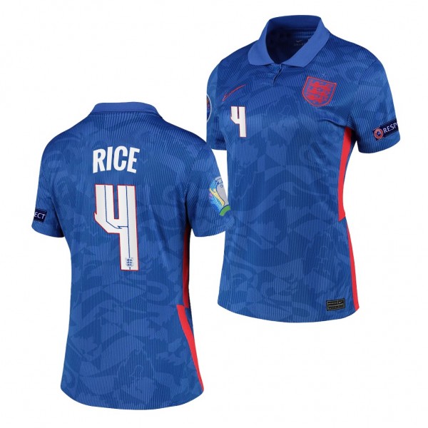 Women's England Declan Rice EURO 2020 Jersey Blue Away Replica