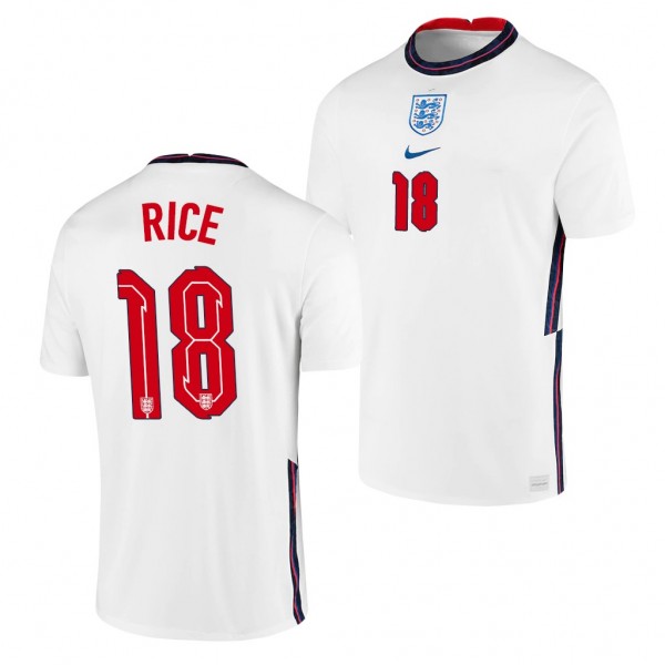 Men's Declan Rice England National Team Home Jersey White