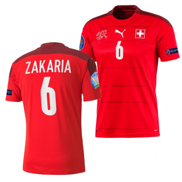 Men's Denis Zakaria Switzerland EURO 2020 Jersey Red Home Replica