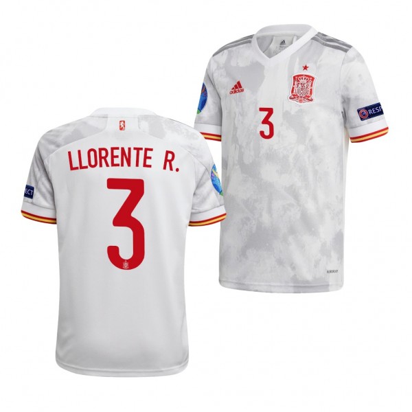 Youth Diego Llorente EURO 2020 Spain Jersey White Away