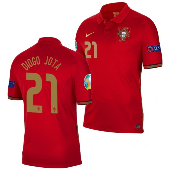 Men's Diogo Jota Portugal EURO 2020 Jersey Red Home Replica