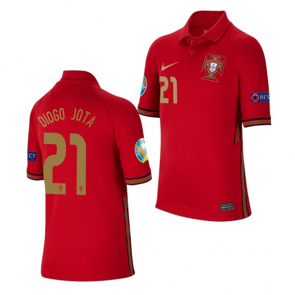 Youth Diogo Jota EURO 2020 Portugal Jersey Red Home