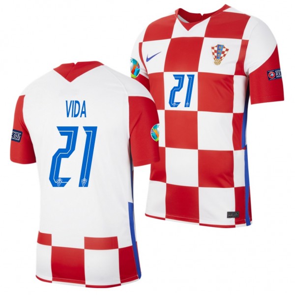 Men's Domagoj Vida Croatia Home Jersey Red EURO 2020