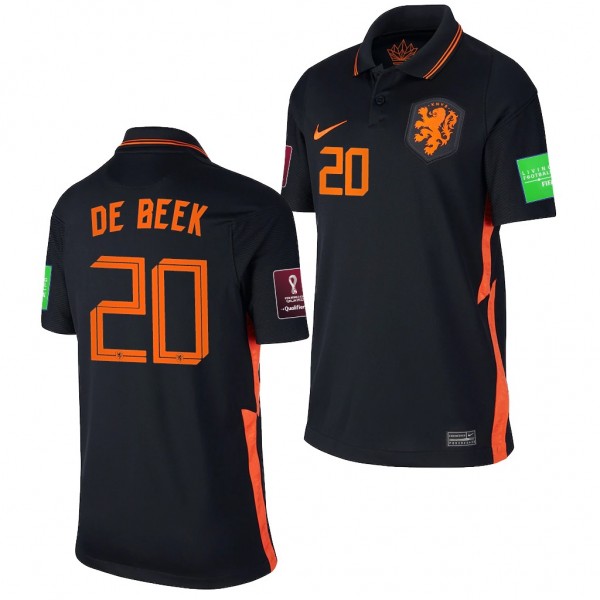 Men's Donny Van De Beek Netherlands Away Jersey Black 2022 Qatar World Cup Stadium
