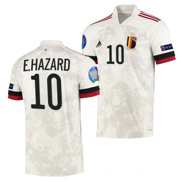 Men's Eden Hazard Belgium EURO 2020 Jersey White Away Replica