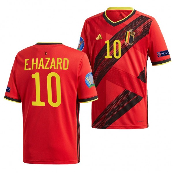 Men's Eden Hazard Belgium EURO 2020 Jersey Red Home Replica