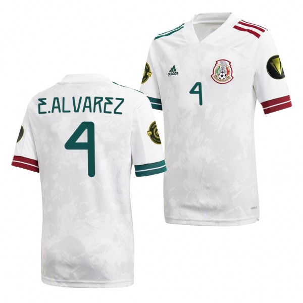 Men's Edson Alvarez Mexico 2021 CONCACAF Gold Cup Jersey White Away Replica