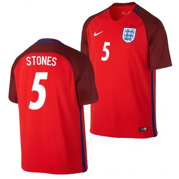 Men's England John Stones Away Red Jersey