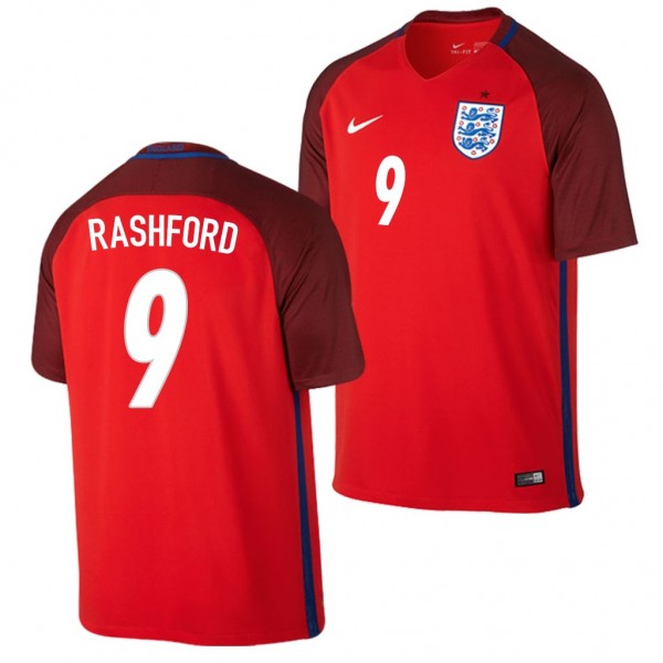 Men's England Marcus Rashford Away Red Jersey