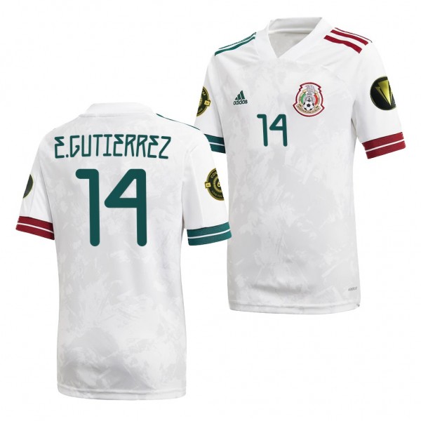 Men's Erick Gutierrez Mexico 2021 CONCACAF Gold Cup Jersey White Away Replica