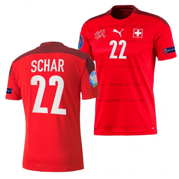 Men's Fabian Schar Switzerland EURO 2020 Jersey Red Home Replica
