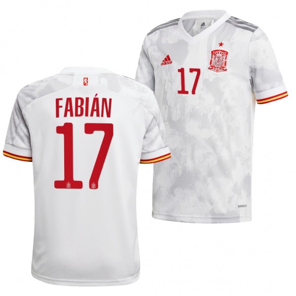 Men's Fabian Spain Away Jersey White 2022 Qatar World Cup Replica