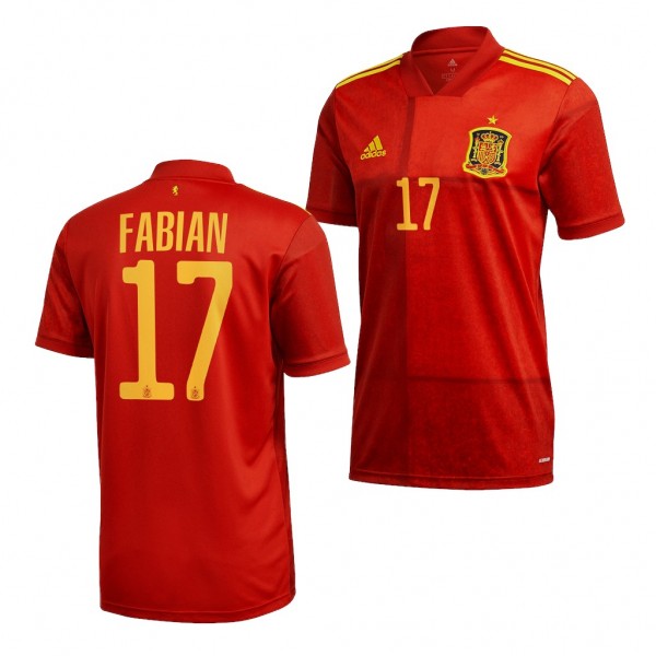 Men's Fabian Spain Home Jersey Red 2022 Qatar World Cup Replica