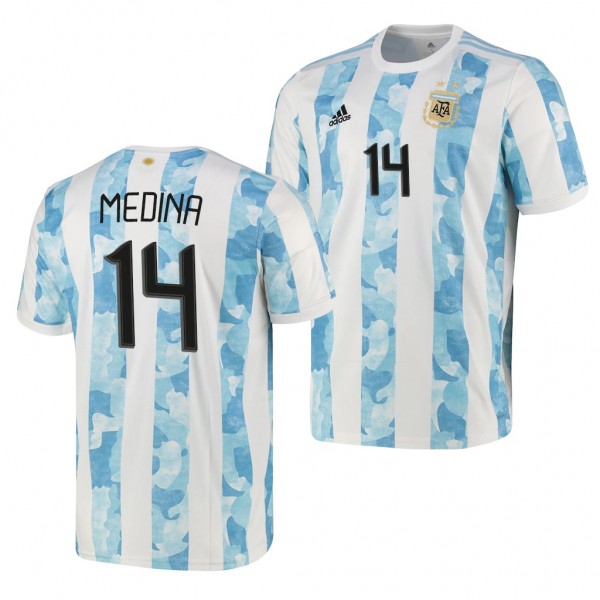 Men's Facundo Medina Argentina Home Jersey Blue White 2021-22