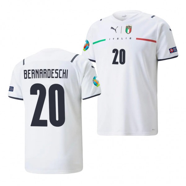 Men's Federico Bernardeschi Italy EURO 2020 Jersey White Replica Away
