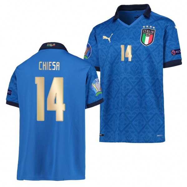 Youth Federico Chiesa EURO 2020 Italy Jersey Blue Home