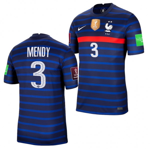 Men's Ferland Mendy France Home Jersey Blue 2022 Qatar World Cup Stadium
