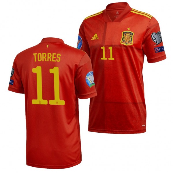 Men's Ferran Torres Spain EURO 2020 Jersey Red Home Replica
