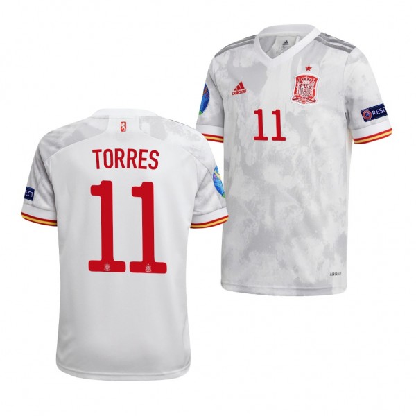 Youth Ferran Torres EURO 2020 Spain Jersey White Away